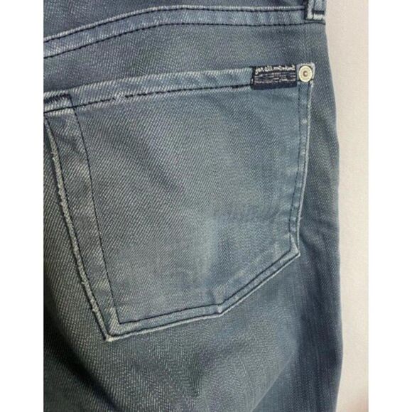 7 For All Mankind Blue Gray Distressed Antiqued Boot Cut Jeans Womens Size 28 - Picture 8 of 10